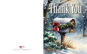 #2501V1 - Mailbox with Holly Postman "Thank You" Greeting Card