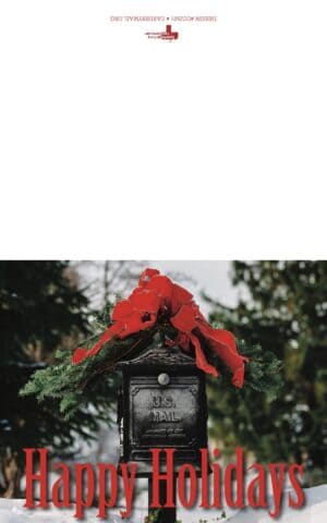 #CC2501 – Black Mailbox “Happy Holidays” Greeting Card