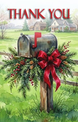 #2601PC - Mailbox with Bow “Thank You” Postcard