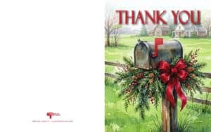 #2601V1 - Mailbox with Bow "Thank You" Greeting Card
