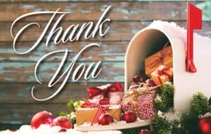 #CPC2600 - Mailbox with Gifts “Thank You” Postcard